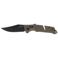 SOG Trident AT-XR Lock Knife Flat Dark Earth GRN Cryo D2 Stainless 11-12-06-57