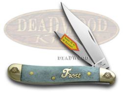 Frost Family Peanut Knife 40th Anniv Smooth Blue Bone 1/600 Stainless 40-107BSB
