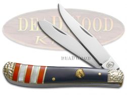 Silverhorse Mini Trapper Knife American Flag Series Exotic Stone SHS-508RWB