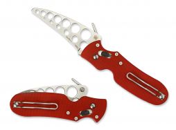 Spyderco Knives P'Kal Trainer Red G-10 Blunt Edge Stainless C103TR Pocket Knife