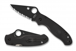 Spyderco Knives Para 3 Black FRN Handle Compression Lock BD1N Stainless C223SBBK