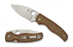 Spyderco Knives Sprint Run Shaman Brown Micarta 1/1200 Z-Wear PM Steel C229MPZW