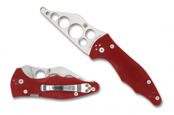 Spyderco Knives Yojimbo 2 Trainer Blunt Edge Red G-10 C85TR2 Pocket Knife