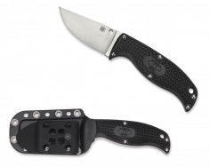 Spyderco Enuff 2 Fixed Blade Knife 3.93 VG10 Leaf Shaped Serrated Blade,  Black FRN Handles, Polymer Sheath - FB31SBK2 - Way Of Knife & EDC Gear House