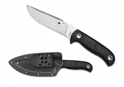Spyderco Bradley Bowie Fixed Blade Knife Black G-10 Full Tang PSF27 Steel FB33GP