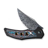 WE Knife Magnetron 18058-DS1 Damasteel Black Titanium Fat Carbon Pocket Knives