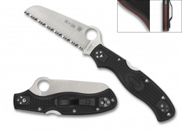 Spyderco Knives 'Thin Red Line' Rescue 3 Stainless C14FSBKRD3 Pocket Knife