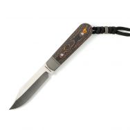 Jack Wolf Knives Backwoods FIXedc Sunset Orange CamoCarbon S90V Stainless Steel Knife