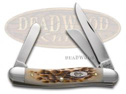 Case xx Knives Medium Stockman Jigged Amber Bone CS Steel Pocket Knife 00039