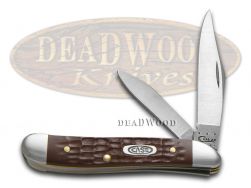 Case xx Knives Peanut Jigged Brown Delrin Handle Stainless Pocket Knife 00046
