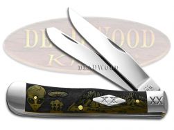 Case xx Knives Trapper Aliens Olive Green Bone 1/500 Stainless Pocket Knife
