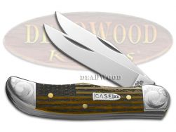 Case xx Pocket Hunter Knife US Flag Antique Bone Scrolled Stainless 1/300