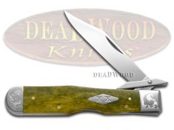 Case xx Cheetah Knife Scrolled Smooth Olive Green Bone 1/300 Stainless Pocket