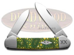 CASE XX Canoe Yellow Bone Green Lizard Skin Stainless 1/500 Pocket Knife