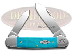 Case XX Knives Canoe Caribbean Blue Bone Stainless Steel 1/500 Pocket Knife