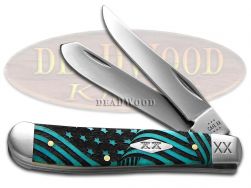 Case xx Knives Mini Trapper U.S. Flag Blue Bone Stainless 1/500 Pocket Knife