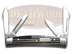 Case XX Knives Small Congress Natural Bone US Flag Stainless 1/500 Pocket Knife