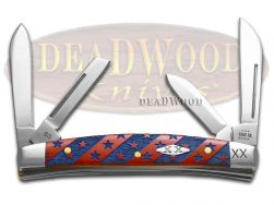 Case xx Knives Small Congress Stars Stripe Red Bone 1/500 Stainless Pocket Knife