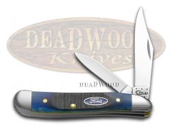 Case xx Knives Ford Peanut Blue Bone Handle Stainless Pocket Knife 14306