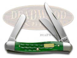 Case xx John Deere Medium Stockman Knife Green Bone Stainless Pocket 15706