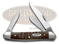 Case xx Knives Medium Stockman Jigged Brown Delrin Stainless Pocket Knife 00217