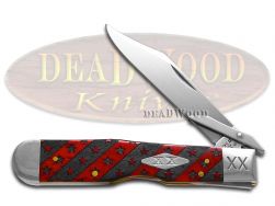 Case xx Cheetah Stars & Stripes Dark Red Bone Knife 1/500 Stainless Pocket Knife
