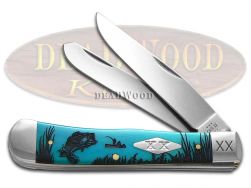 Case xx Trapper U.S. Flag Caribbean Blue Bone 1/500