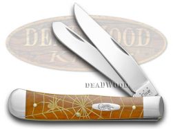 Case xx Trapper Knife Spider Web Chestnut Bone 1/500 Stainless Pocket Knives