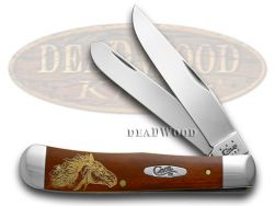 Case xx Trapper Knife Wild Mustang Chestnut Bone 1/500 Stainless Pocket Knives