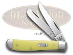 Case xx Knives Mini Trapper Smooth Yellow Delrin Carbon Steel Pocket Knife 00029