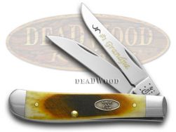 Case xx No. 1 Grandpa Mini Trapper Knife Sawcut Antique Bone Stainless Pocket