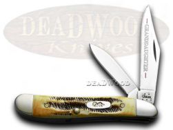 Case xx Granddaughter Peanut Knife Burnt Bone Stag Stainless Pocket Knives