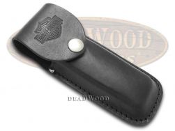 Case xx Harley Davidson Large Black Leather Belt Sheath for Pocket Knives 52098
