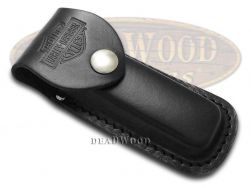 Case xx Harley Davidson Medium Black Leather Belt Sheath for Pocket Knives 52099