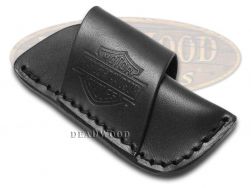 Case xx Harley Davidson Small Black Leather Sheath for Pocket Knives 52100
