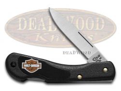 Case xx Knives Harley Davidson Mini Blackhorn Lockback Black Zytel Handle 52177