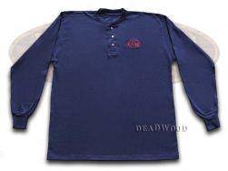 Case xx Navy Blue Long Sleeve Medium T-Shirt Henley Cotton Jersey 52456