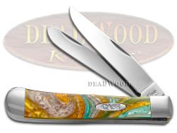Case xx Trapper Knife Abalone Corelon Handle Stainless 6073AB Pocket Knives