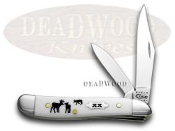 Case xx Knives Peanut The Rut White Delrin 1/500 Stainless Pocket Knife 6139 RUT