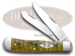 Case xx Trapper Knife Woodland Spiders Antique Bone 1/500 Stainless Pocket