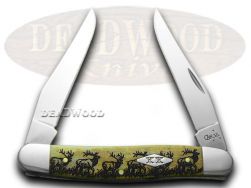 Case xx Muskrat Knife Walking Elk Antique Bone 1/500 Stainless Pocket Knives