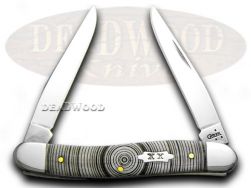 Case xx Muskrat Knife Tree Rings Natural Bone 1/600 Stainless Pocket Knives