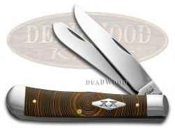 Case xx Trapper Knife Gold Tree Rings Black Delrin 1/500 Stainless Pocket