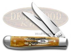 Case xx Knives Mini Trapper 6.5 Bone Stag Handle Stainless Pocket Knife 65305
