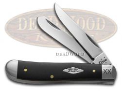 Case xx Knives Mini Trapper Black Delrin 1/500 Stainless Pocket Knife 06696