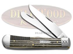 Case xx US Flag Natural Bone Trapper 1/500 Stainless 6740USF Pocket Knife Knives