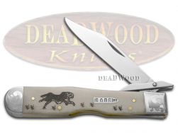Case xx Running Cheetah Knife Scrolled Natural Bone 1/200 Stainless Pocket