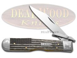 Case xx Cheetah Knife Scrolled U.S. Flag Natural Bone 1/200 Stainless Pocket