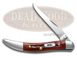 Case xx Toothpick Knife Pocket Worn Jigged Old Red Bone Handle Stainless 00792