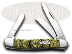 Case xx Medium Stockman Knife Tree Rings Yellow Delrin 1/1000 Stainless Pocket